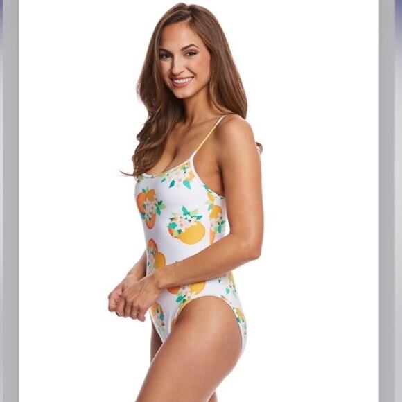 Kate Spade New York Cream Oranges Print One Piece Swimsuit Sz.M - Picture 3 of 14